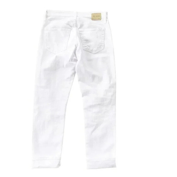 NEW AG ExBoyfriend Slouchy Slim High Rise Distressed White Denim Jeans Size 24 - Picture 8 of 16
